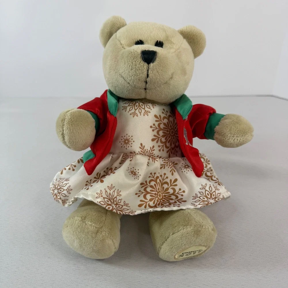 Starbucks‎ Bearista Bear 2017 Holiday Plush Snowflake Dress Rabbit Collectible